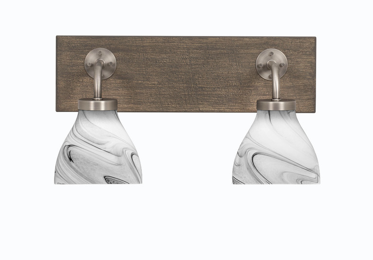 Toltec Lighting - 1772-GPDW-4769 - Two Light Bath Bar - Oxbridge - Graphite & Painted Distressed Wood-look Metal