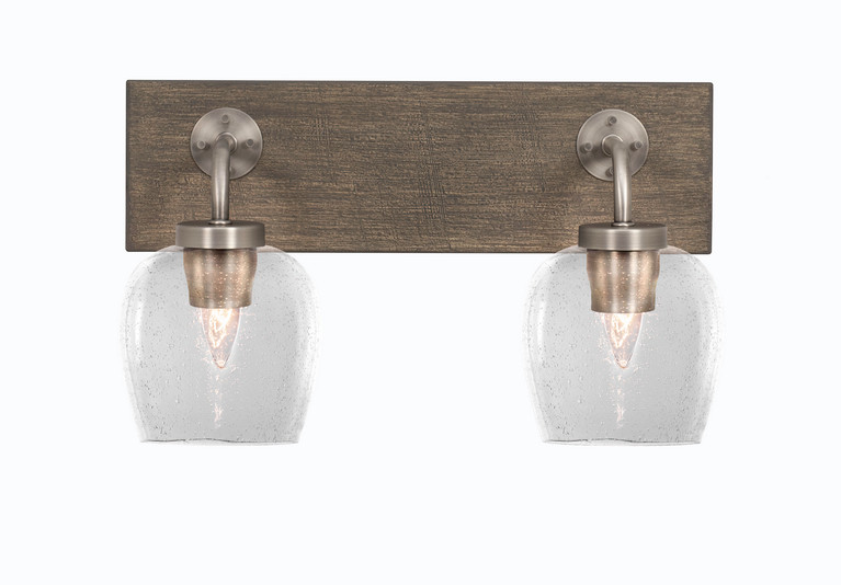 Toltec Lighting - 1772-GPDW-4810 - Two Light Bath Bar - Oxbridge - Graphite & Painted Distressed Wood-look Metal
