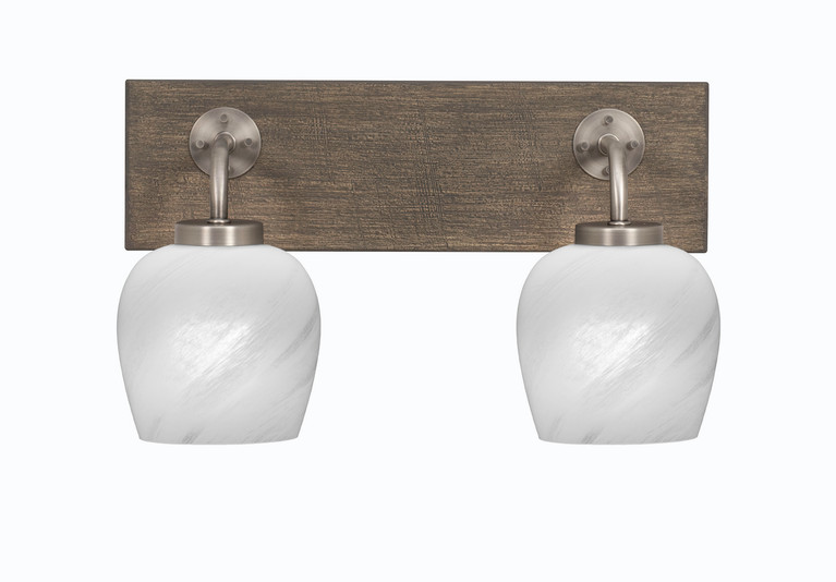 Toltec Lighting - 1772-GPDW-4811 - Two Light Bath Bar - Oxbridge - Graphite & Painted Distressed Wood-look Metal
