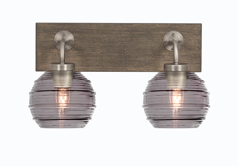 Toltec Lighting - 1772-GPDW-5112 - Two Light Bath Bar - Oxbridge - Graphite & Painted Distressed Wood-look Metal