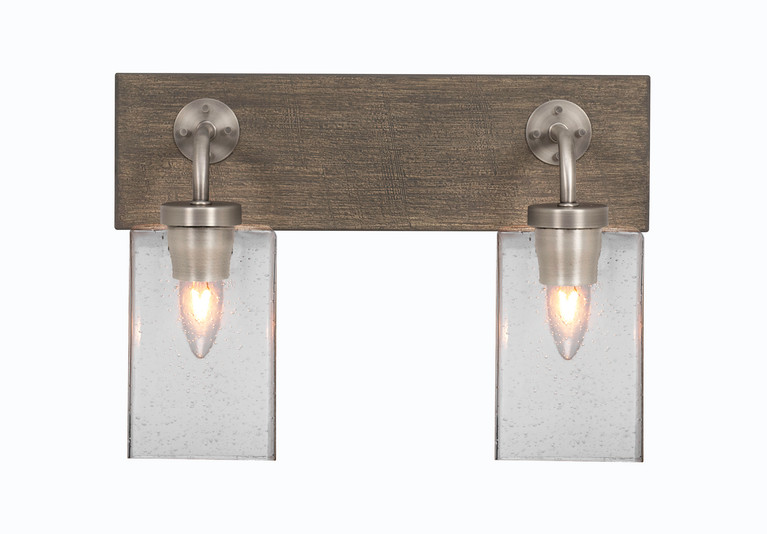 Toltec Lighting - 1772-GPDW-530 - Two Light Bath Bar - Oxbridge - Graphite & Painted Distressed Wood-look Metal