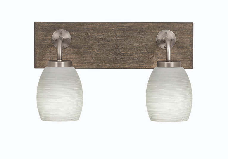Toltec Lighting - 1772-GPDW-615 - Two Light Bath Bar - Oxbridge - Graphite & Painted Distressed Wood-look Metal