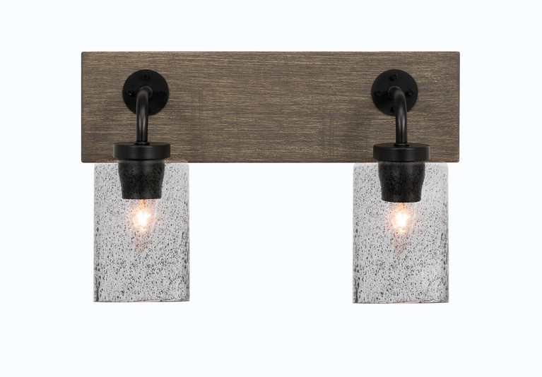 Toltec Lighting - 1772-MBDW-3002 - Two Light Bath Bar - Oxbridge - Matte Black & Painted Distressed Wood-look Metal