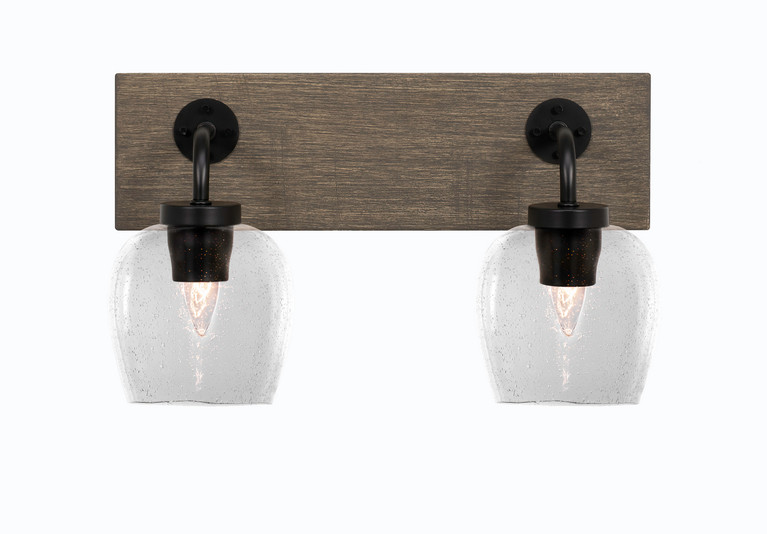 Toltec Lighting - 1772-MBDW-4810 - Two Light Bath Bar - Oxbridge - Matte Black & Painted Distressed Wood-look Metal
