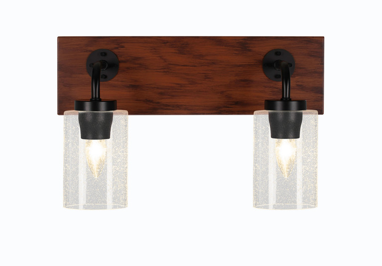 Toltec Lighting - 1772-MBWG-300 - Two Light Bath Bar - Oxbridge - Matte Black & Painted Wood-look Metal