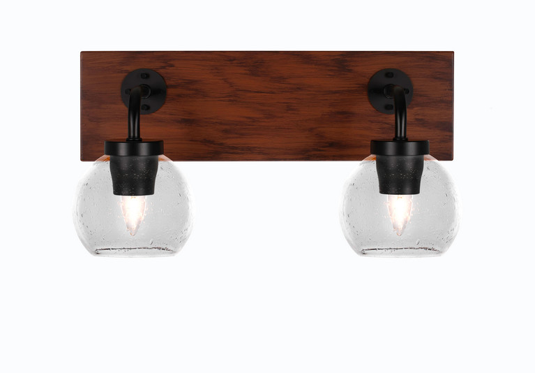 Toltec Lighting - 1772-MBWG-4100 - Two Light Bath Bar - Oxbridge - Matte Black & Painted Wood-look Metal