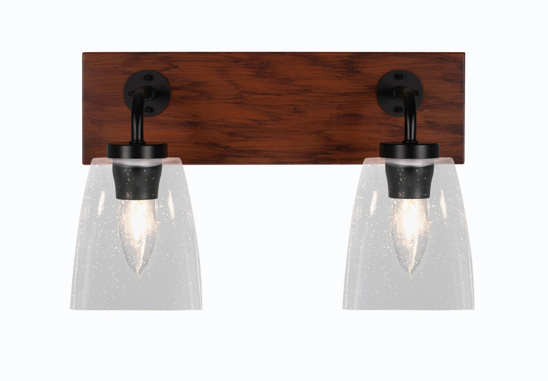 Toltec Lighting - 1772-MBWG-461 - Two Light Bath Bar - Oxbridge - Matte Black & Painted Wood-look Metal