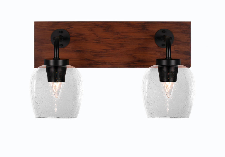 Toltec Lighting - 1772-MBWG-4810 - Two Light Bath Bar - Oxbridge - Matte Black & Painted Wood-look Metal