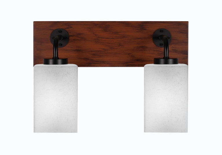 Toltec Lighting - 1772-MBWG-531 - Two Light Bath Bar - Oxbridge - Matte Black & Painted Wood-look Metal