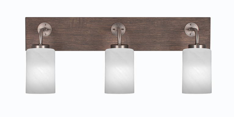 Toltec Lighting - 1773-GPDW-3001 - Three Light Bath Bar - Oxbridge - Graphite & Painted Distressed Wood-look Metal