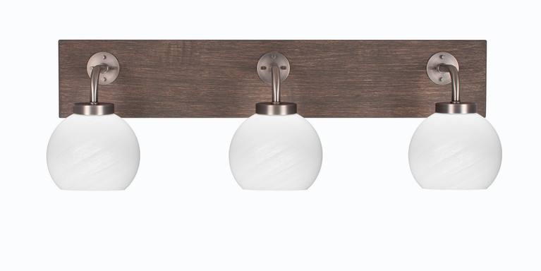 Toltec Lighting - 1773-GPDW-4101 - Three Light Bath Bar - Oxbridge - Graphite & Painted Distressed Wood-look Metal