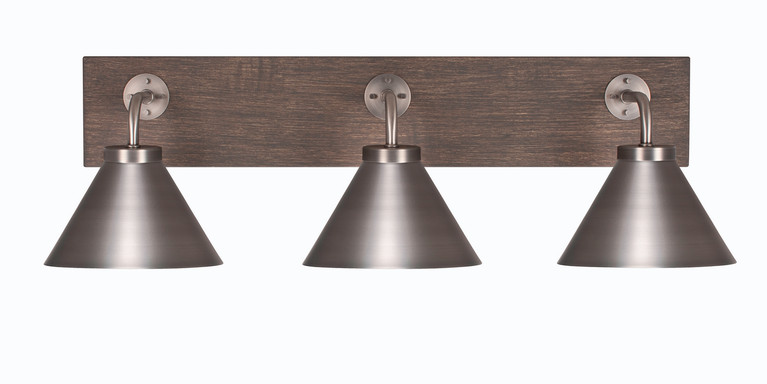 Toltec Lighting - 1773-GPDW-421-GP - Three Light Bath Bar - Oxbridge - Graphite & Painted Distressed Wood-look Metal