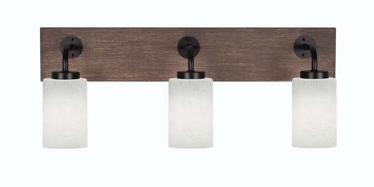 Toltec Lighting - 1773-MBDW-310 - Three Light Bath Bar - Oxbridge - Matte Black & Painted Distressed Wood-look Metal