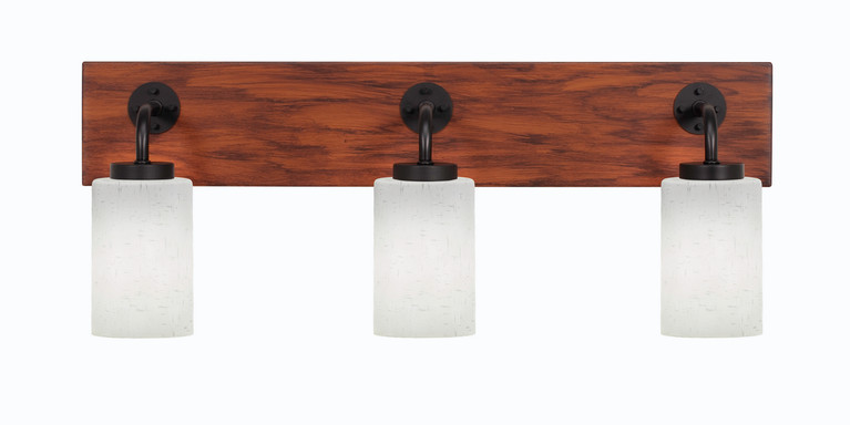 Toltec Lighting - 1773-MBWG-310 - Three Light Bath Bar - Oxbridge - Matte Black & Painted Wood-look Metal