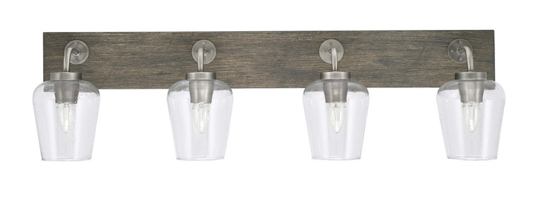 Toltec Lighting - 1774-GPDW-210 - Four Light Bath Bar - Oxbridge - Graphite & Painted Distressed Wood-look Metal