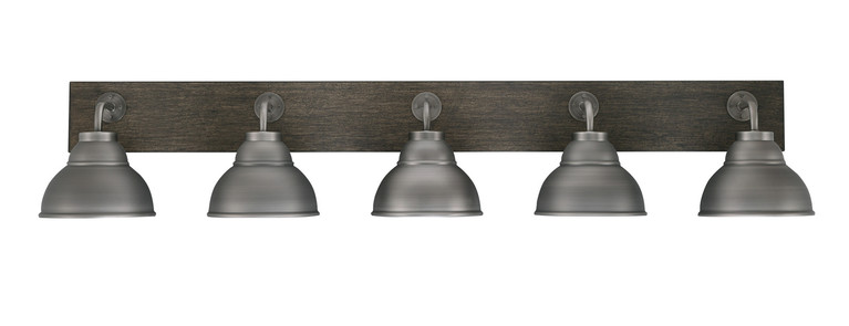 Toltec Lighting - 1775-GPDW-427-GP - Five Light Bath Bar - Oxbridge - Graphite & Painted Distressed Wood-look Metal