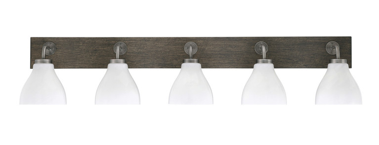 Toltec Lighting - 1775-GPDW-4761 - Five Light Bath Bar - Oxbridge - Graphite & Painted Distressed Wood-look Metal
