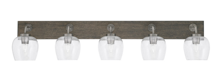 Toltec Lighting - 1775-GPDW-4810 - Five Light Bath Bar - Oxbridge - Graphite & Painted Distressed Wood-look Metal