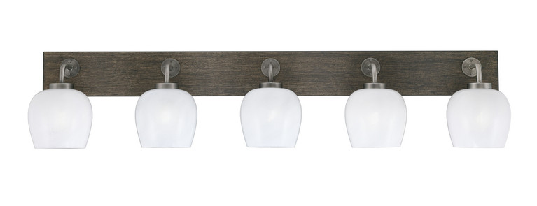 Toltec Lighting - 1775-GPDW-4811 - Five Light Bath Bar - Oxbridge - Graphite & Painted Distressed Wood-look Metal