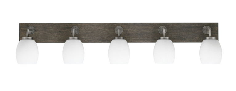 Toltec Lighting - 1775-GPDW-615 - Five Light Bath Bar - Oxbridge - Graphite & Painted Distressed Wood-look Metal