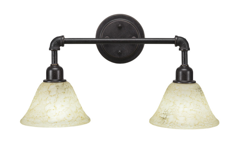 Toltec Lighting - 182-DG-508 - Two Light Bath Bar - Vintage - Dark Granite