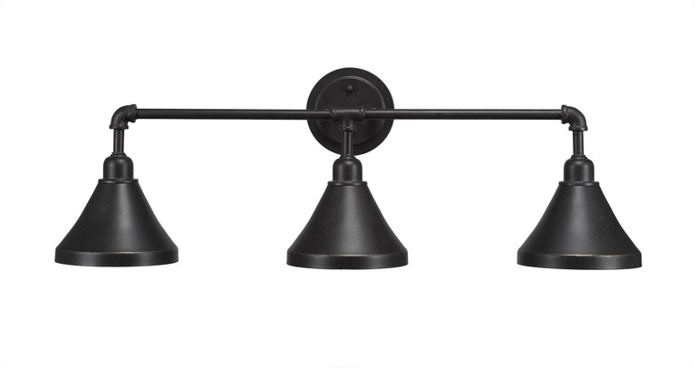 Toltec Lighting - 183-DG-410 - Three Light Bath Bar - Vintage - Dark Granite