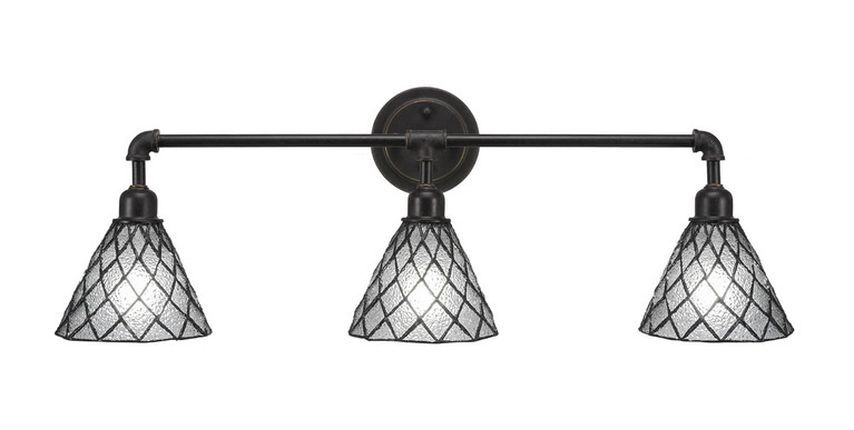 Toltec Lighting - 183-DG-9185 - Three Light Bath Bar - Vintage - Dark Granite
