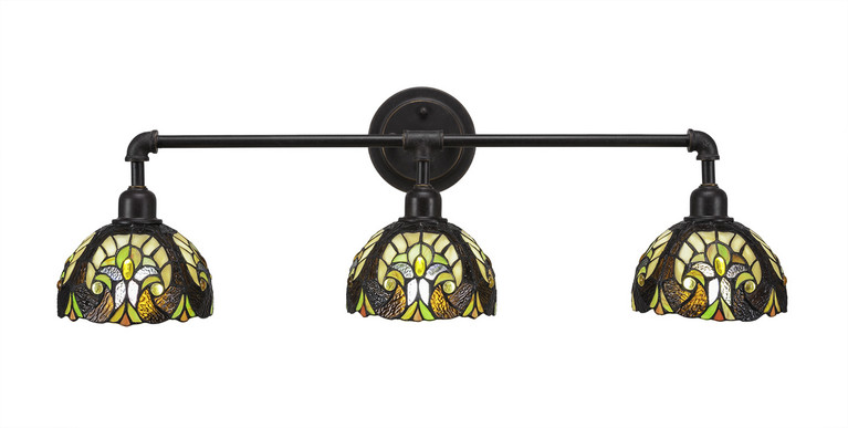 Toltec Lighting - 183-DG-9945 - Three Light Bath Bar - Vintage - Dark Granite