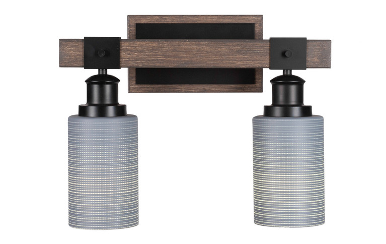 Toltec Lighting - 1842-MBDW-4062 - Two Light Bath Bar - Tacoma - Matte Black & Painted Distressed Wood-look Metal