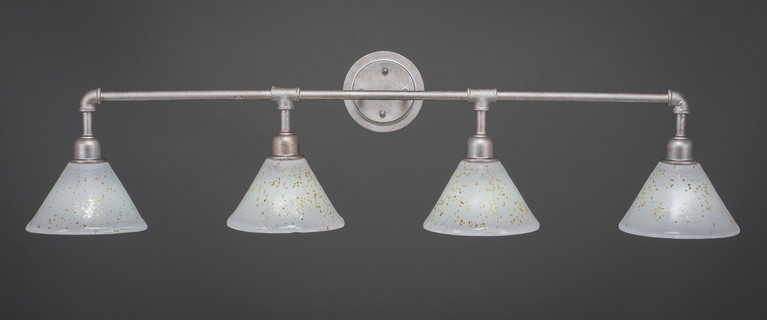 Toltec Lighting - 184-AS-7145 - Four Light Bath Bar - Vintage - Aged Silver