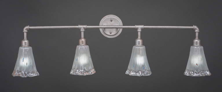 Toltec Lighting - 184-AS-721 - Four Light Bath Bar - Vintage - Aged Silver