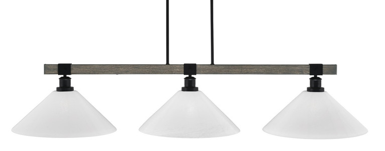 Toltec Lighting - 1863-MBDW-2161 - Three Light Bar - Tacoma - Matte Black & Painted Distressed Wood-look Metal
