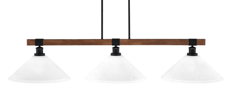 Toltec Lighting - 1863-MBWG-318 - Three Light Bar - Tacoma - Matte Black & Painted Wood-look Metal