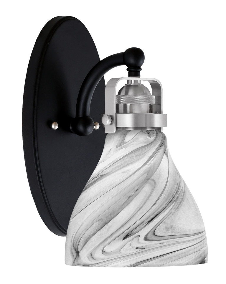 Toltec Lighting - 1931-MBBN-4769 - One Light Wall Sconce - Easton - Matte Black & Brushed Nickel