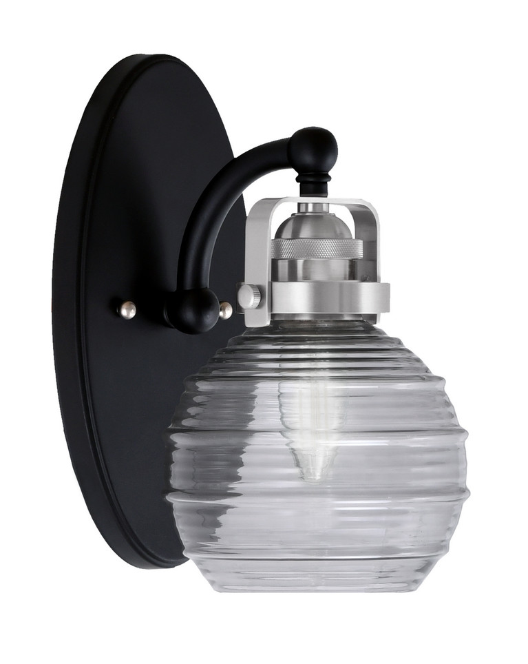 Toltec Lighting - 1931-MBBN-5112 - One Light Wall Sconce - Easton - Matte Black & Brushed Nickel