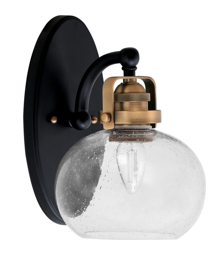 Toltec Lighting - 1931-MBBR-202 - One Light Wall Sconce - Easton - Matte Black & Brass