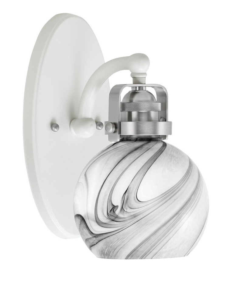 Toltec Lighting - 1931-WHBN-4109 - One Light Wall Sconce - Easton - White & Brushed Nickel
