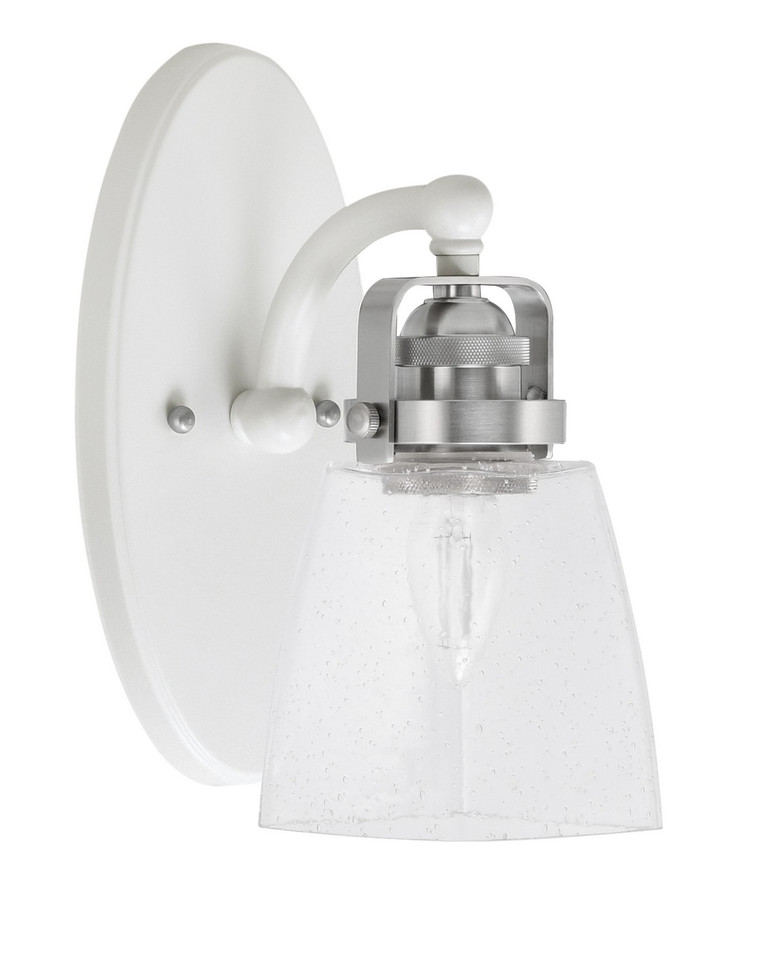 Toltec Lighting - 1931-WHBN-461 - One Light Wall Sconce - Easton - White & Brushed Nickel