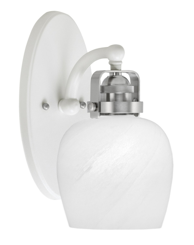 Toltec Lighting - 1931-WHBN-4811 - One Light Wall Sconce - Easton - White & Brushed Nickel