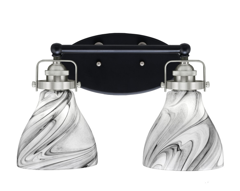 Toltec Lighting - 1932-MBBN-4769 - Two Light Bath Bar - Easton - Matte Black & Brushed Nickel