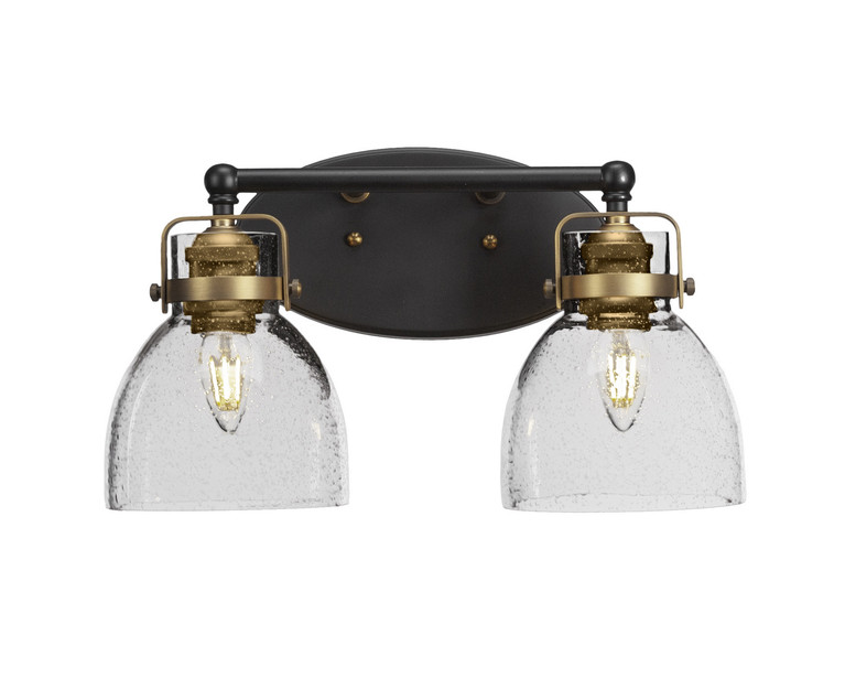 Toltec Lighting - 1932-MBBR-4110 - Two Light Bath Bar - Easton - Matte Black & Brass
