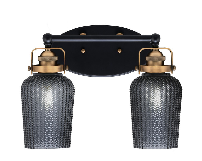 Toltec Lighting - 1932-MBBR-4252 - Two Light Bath Bar - Easton - Matte Black & Brass