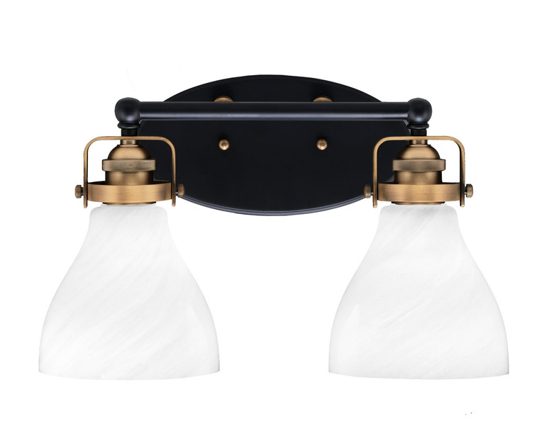 Toltec Lighting - 1932-MBBR-4761 - Two Light Bath Bar - Easton - Matte Black & Brass