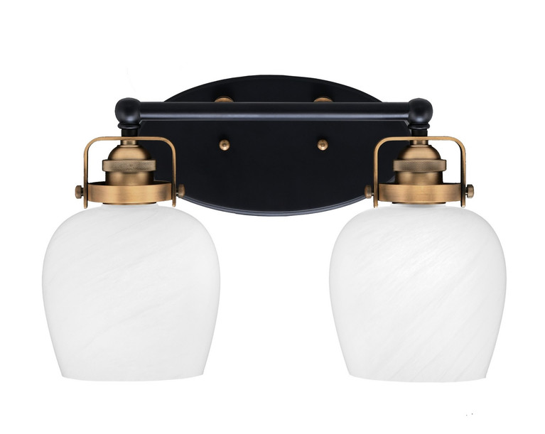 Toltec Lighting - 1932-MBBR-4811 - Two Light Bath Bar - Easton - Matte Black & Brass