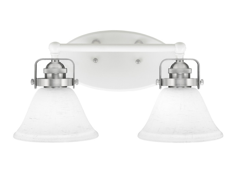 Toltec Lighting - 1932-WHBN-311 - Two Light Bath Bar - Easton - White & Brushed Nickel