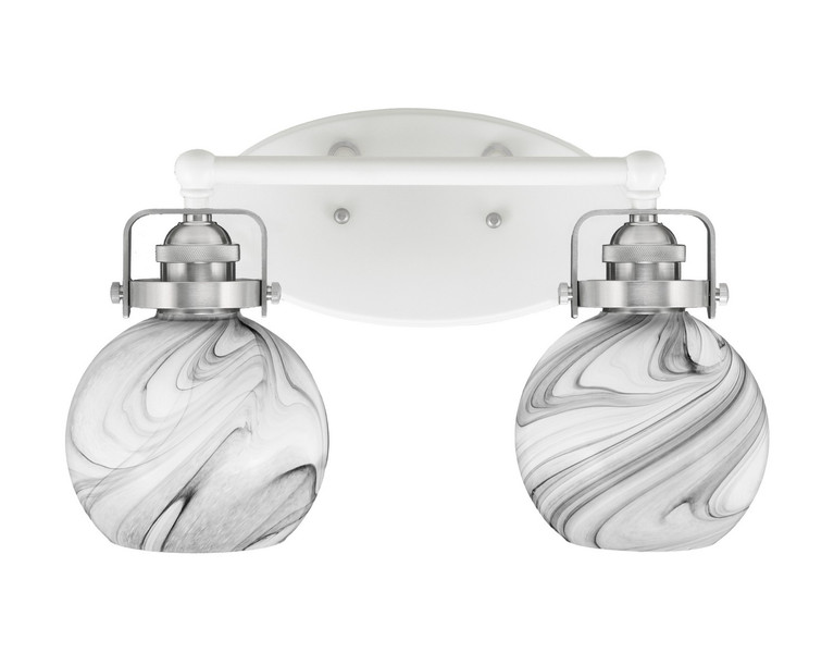 Toltec Lighting - 1932-WHBN-4109 - Two Light Bath Bar - Easton - White & Brushed Nickel