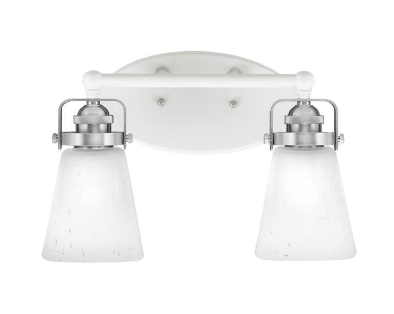 Toltec Lighting - 1932-WHBN-460 - Two Light Bath Bar - Easton - White & Brushed Nickel