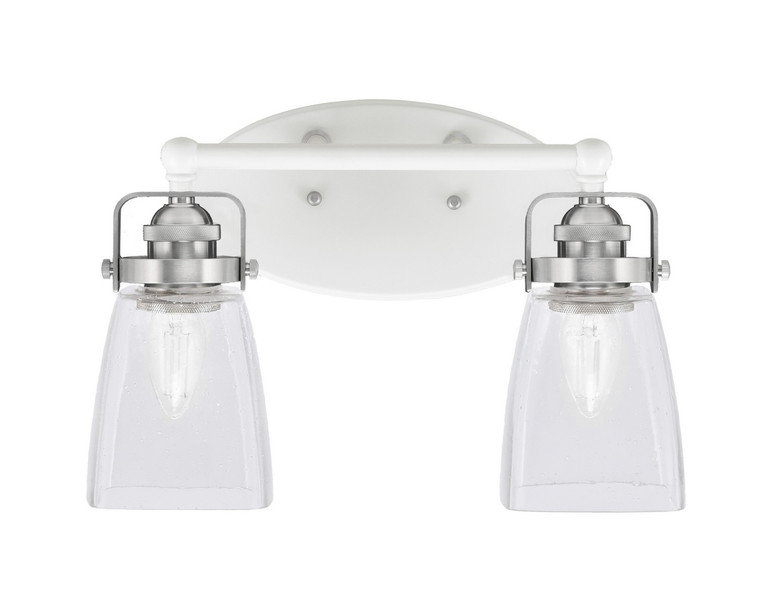 Toltec Lighting - 1932-WHBN-461 - Two Light Bath Bar - Easton - White & Brushed Nickel