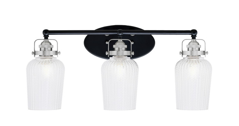 Toltec Lighting - 1933-MBBN-4250 - Three Light Bath Bar - Easton - Matte Black & Brushed Nickel