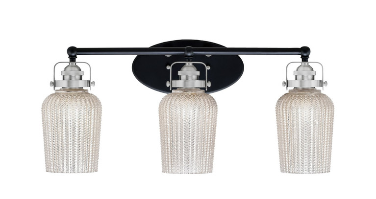 Toltec Lighting - 1933-MBBN-4253 - Three Light Bath Bar - Easton - Matte Black & Brushed Nickel